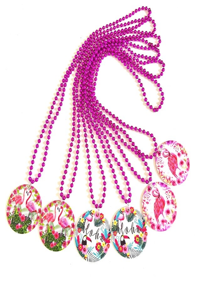 GZYSSL 12 Pcs Flamingo Bead Necklaces Party Supplies Hawaiian Flamingo Birthday Bachelorette Wedding Party Beads Decorations - Image 4
